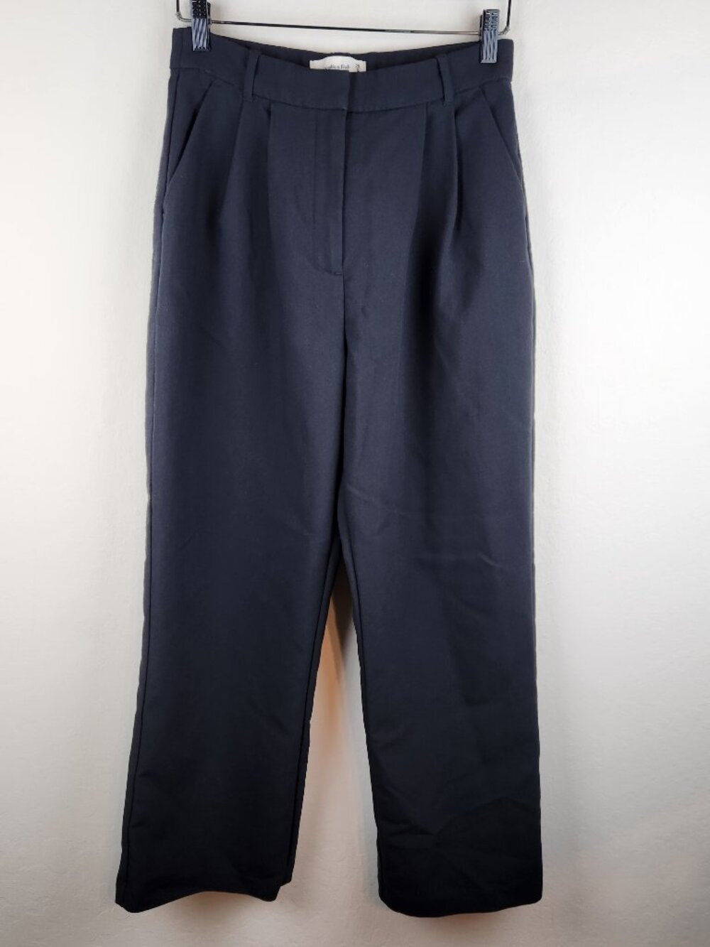 Abercrombie & Fitch Curve Love Sloane Tailored Wide Leg Pant Black sz 28/6 R